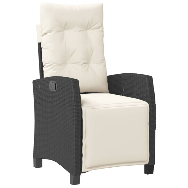 Set de muebles jardín 5 pzas con cojines ratán sintético negro M 5