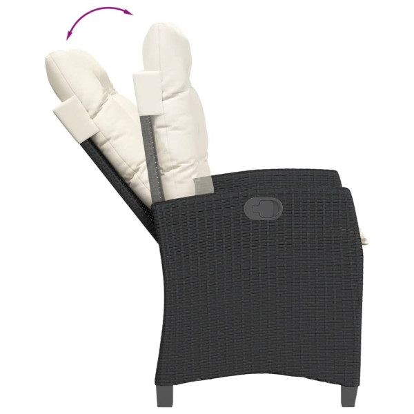Set de muebles jardín 5 pzas con cojines ratán sintético negro M 5