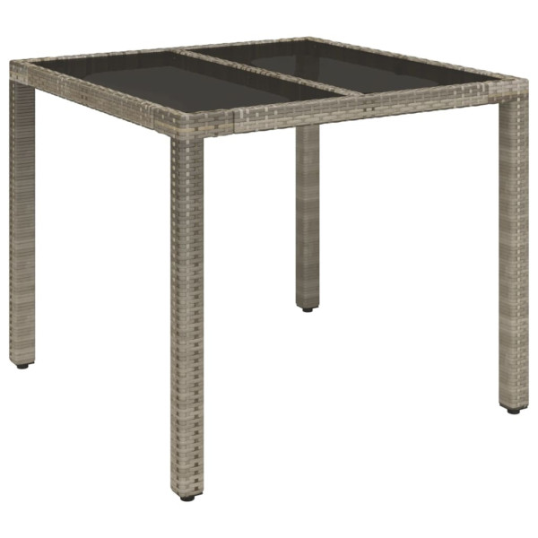 Set comedor de jardín 3 piezas con cojines ratán sintético gris M 5