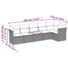 Set de muebles de jardín 6 pzas y cojines ratán sintético gris 3
