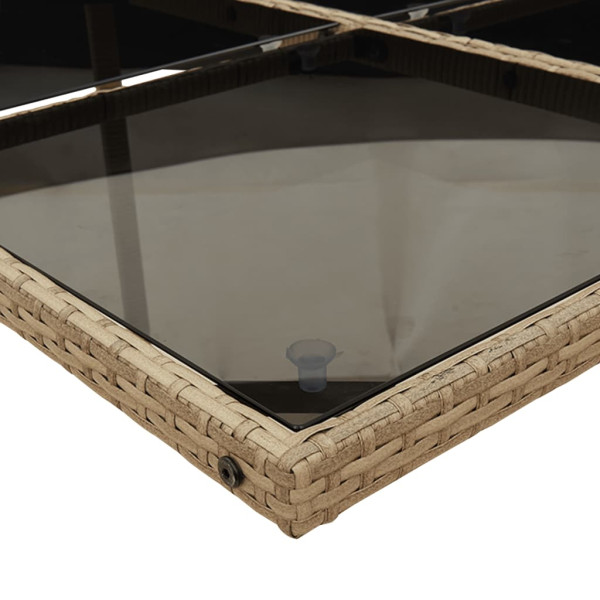 Set de jantar jardim 11 pcs com almofadas ratão sintético beige M 5