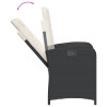 5 pcs conjunto de jantar p/ jardim c/ almofadões vime PE preto 5