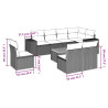 Set de muebles de jardín 9 pzas y cojines ratán sintético gris 3