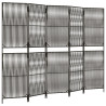 Biombo de 5 paneles ratán sintético gris 2