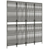 Biombo de 4 paneles ratán sintético gris 4