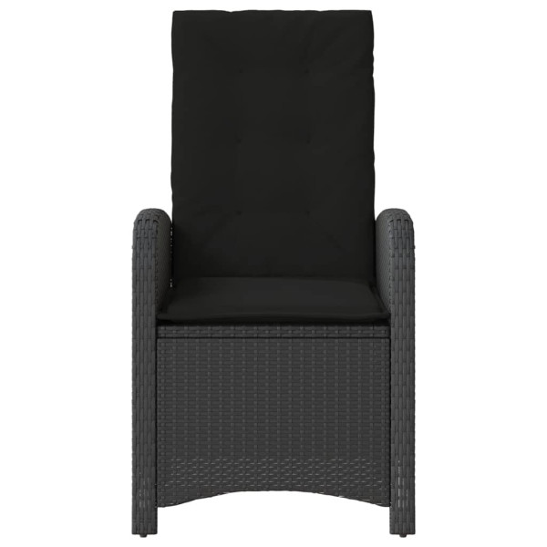 Sillones reclinable jardín cojines 2 uds ratán sintético negro M 5