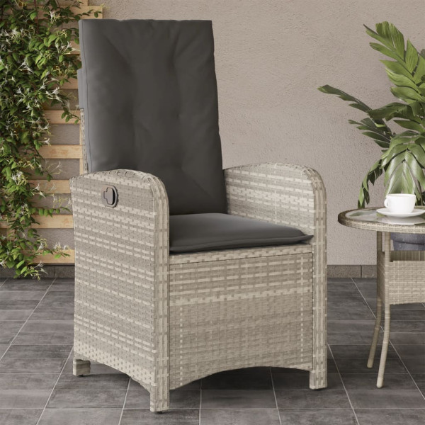 Sillones reclinables de jardín con cojines gris 2 uds ratán PE M 3