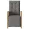 Sillón reclinable jardín reposapiés 2 uds ratán PE beige mezcla 5
