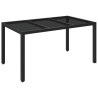 5 pcs conjunto de jantar p/ jardim c/ almofadões vime PE preto 3