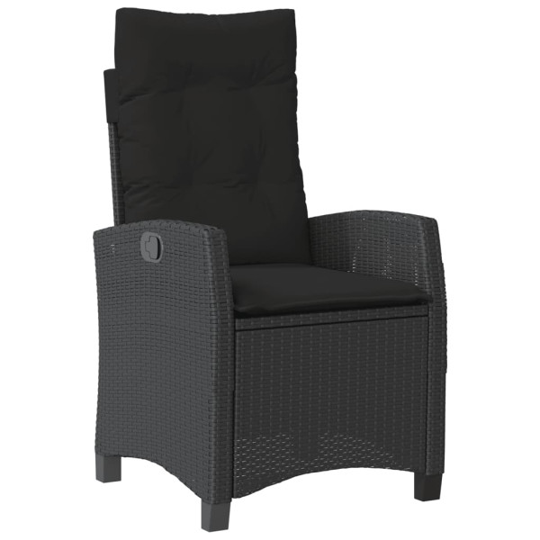 Set de muebles jardín 5 pzas con cojines ratán sintético negro M 5