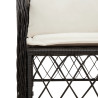 5 pcs conjunto de jantar p/ jardim c/ almofadões vime PE preto 5