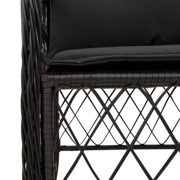 Set de muebles jardín 5 pzas con cojines ratán sintético negro M 5