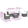 Set de muebles de jardín 6 pzas y cojines ratán sintético gris 3