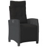 5 pcs conjunto de jantar p/ jardim c/ almofadões vime PE preto 3