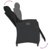5 pcs conjunto de jantar p/ jardim c/ almofadões vime PE preto 4