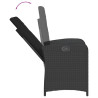 5 pcs conjunto de jantar p/ jardim c/ almofadões vime PE preto 5