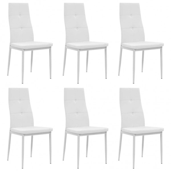 Sillas comedor 6 unidades cuero artificial blanco D