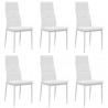 Sillas comedor 6 unidades cuero artificial blanco 1