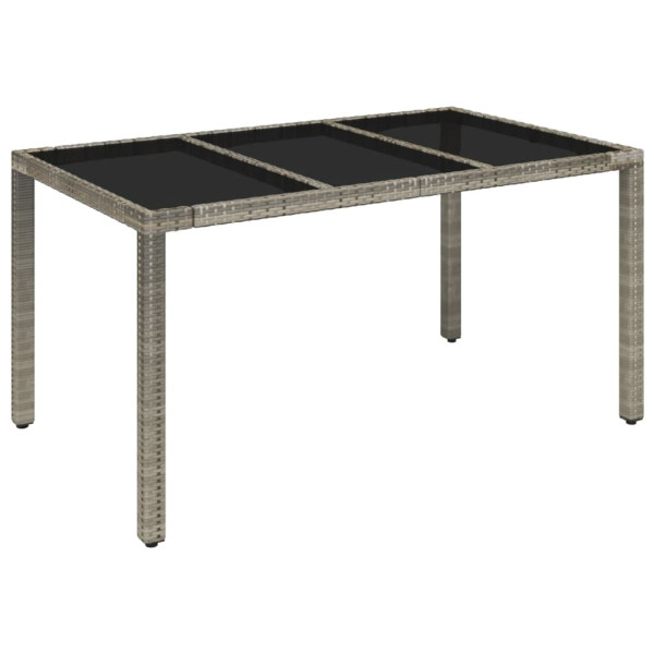 Set comedor de jardín 5 piezas con cojines ratán sintético gris M 4