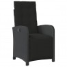 3 pcs conjunto de bistrô com almofadões vime PE preto 3