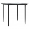 3 pcs conjunto de bistrô com almofadões vime PE preto 4