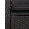 5 pcs conjunto de jantar p/ jardim c/ almofadões vime PE preto 5