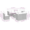 Set de muebles de jardín 9 pzas y cojines ratán sintético gris 3