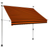Toldo retrátil manual 200 cm laranja e castanho 1