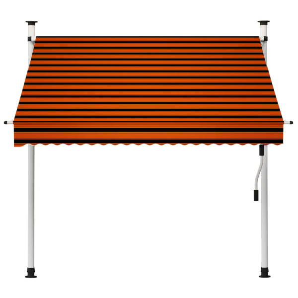 Toldo retrátil manual 200 cm laranja e castanho M 2