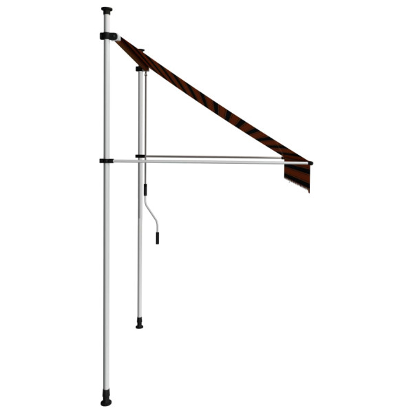 Toldo manual retráctil naranja y marrón 200 cm M 3