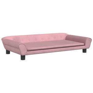 Cama para perros de terciopelo rosa 100x50x21 cm H