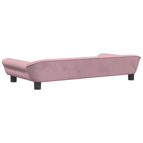 Cama para perros de terciopelo rosa 100x50x21 cm M 5