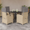 Set comedor de jardín 5 pzas con cojines ratán sintético beige 1
