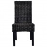 Sillas de comedor 4 unidades ratán Kubu y madera mango negro 3