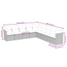Set de muebles de jardín 9 pzas y cojines ratán sintético gris 3