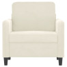 Sillón de terciopelo color crema 60 cm 3