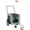 Remolque de bicicleta mascotas hierro tela Oxford gris negro 3