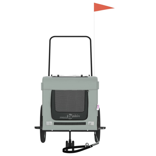 Reboque de bicicleta p/ animais tecido oxford/ferro cinza/preto M 5