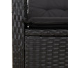 5 pcs conjunto de jantar p/ jardim c/ almofadões vime PE preto 5