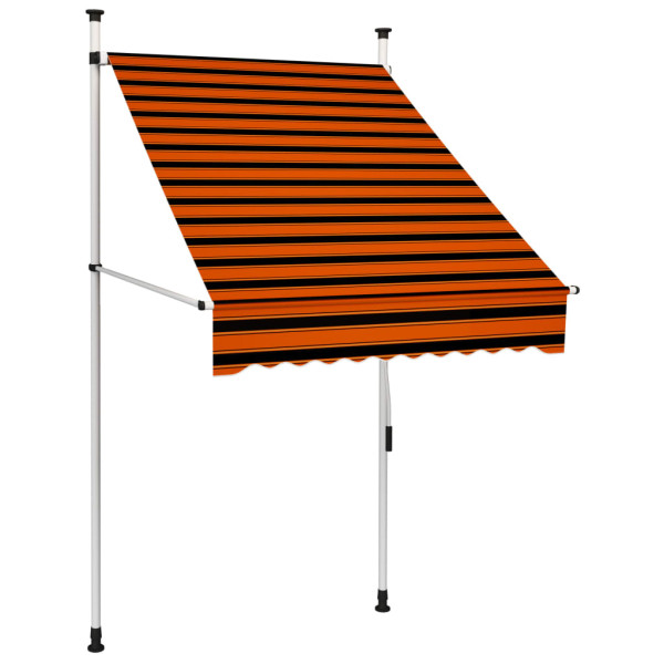 Toldo manual retráctil naranja y marrón 100 cm D