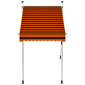 Toldo retrátil manual 100 cm laranja e castanho H