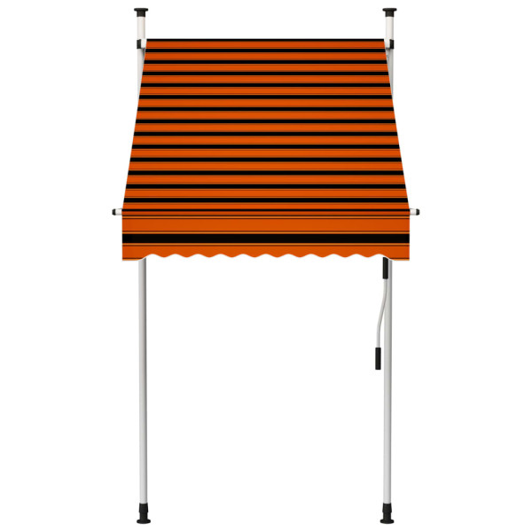 Toldo manual retráctil naranja y marrón 100 cm M 2