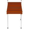 Toldo retrátil manual 100 cm laranja e castanho 2