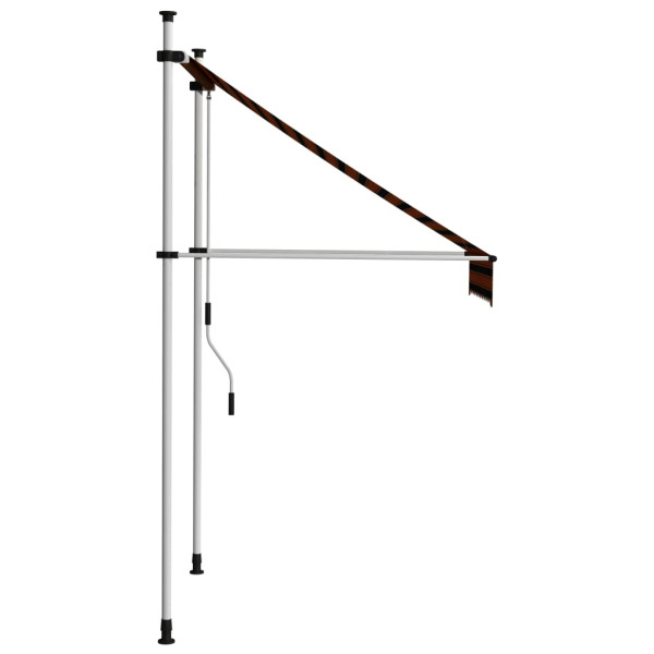 Toldo retrátil manual 100 cm laranja e castanho M 3