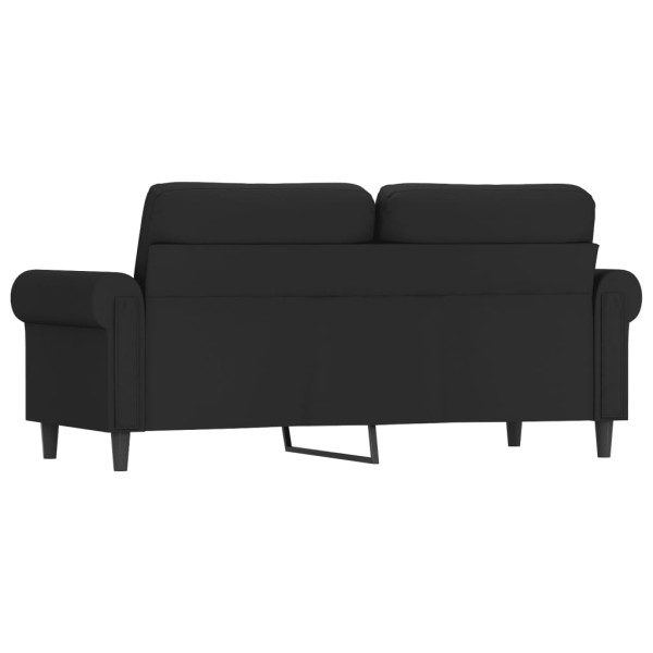 Sofá de 2 lugares veludo 140 cm preto M 5