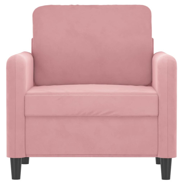 Sillón de terciopelo rosa 60 cm M 3