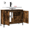 Armario lavabo baño madera ingeniería roble ahumado 80x30x60 cm 4