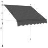 Toldo retráctil de funcionamiento manual antracita 150 cm 1