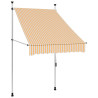 Toldo manual retráctil 100 cm naranja y blanco a rayas 1