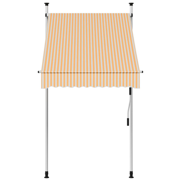 Toldo manual retráctil 100 cm naranja y blanco a rayas M 2